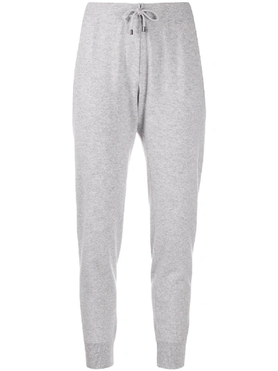 Brunello Cucinelli Tapered Bead-embellished Cashmere Track Pants In Grey