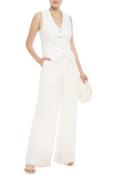 Brunello Cucinelli Sequin-embellished Paneled Cotton-blend Twill And Satin Waistcoat In Ivory