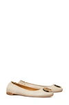 Tory Burch Multi Logo Ballet Flat In Rice Paper