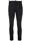 Dsquared2 Slim-fit Tapered Trousers With Branded Side Stripes In Black