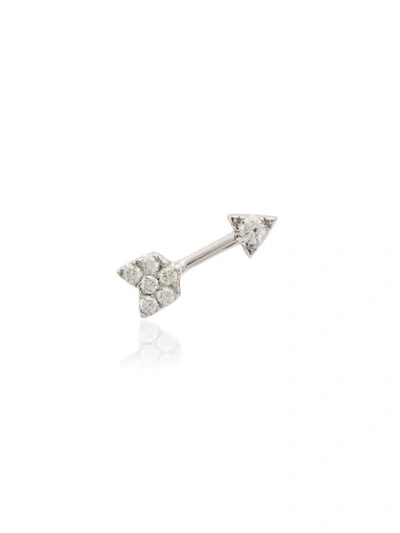 Roxanne First 14k White Gold Cupid Bow Diamond Earring