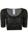 WOLFORD PAISLEY STRETCH JERSEY CROPPED TOP
