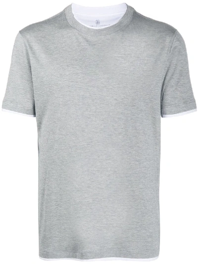 Brunello Cucinelli Layered-effect T-shirt In Grey