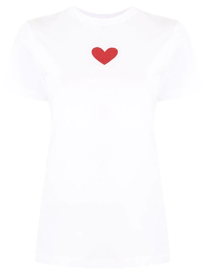 Victoria Victoria Beckham T-shirt Mit Metallic-herz In White