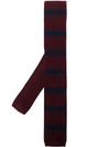 Brunello Cucinelli Striped-print Knitted Tie In Red