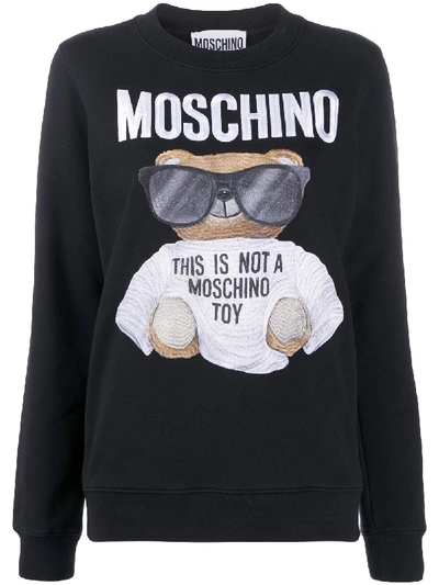 Moschino Couture Sweatshirt With Teddy Bear Patch In Black