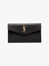 Saint Laurent Large Uptown Monogram-plaque Wallet In Black