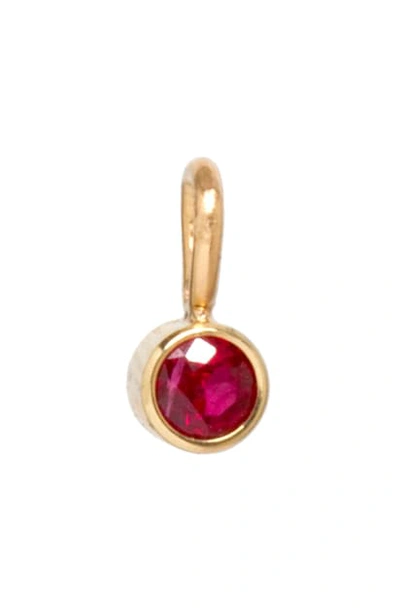 Zoë Chicco Bezel Set Ruby Charm In Yellow Gold