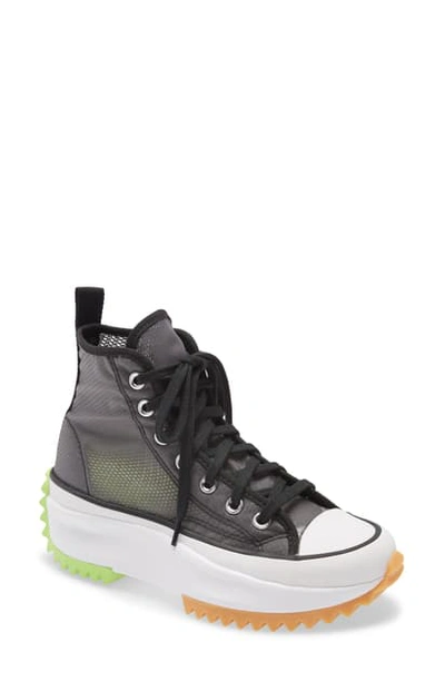 Converse Chuck Taylor All Star Run Star Hike High Top Platform Sneaker In Black/ White/ Ghost Green