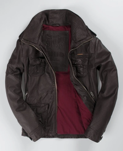 Superdry Brad Leather Jacket In Black | ModeSens