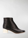Mm6 Maison Margiela 50mm Leather Ankle Boots In Black