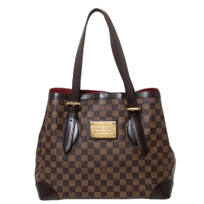 Pre-owned Louis Vuitton Damier Ebene Canvas Hampstead Mm Bag In Brown