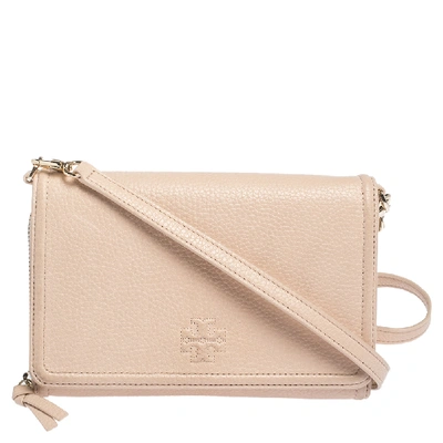 Pre-owned Tory Burch Blush Pink Leather Robinson Clutch Bag