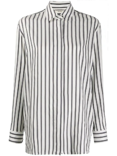 The Row Long-sleeved Striped Shirt In White