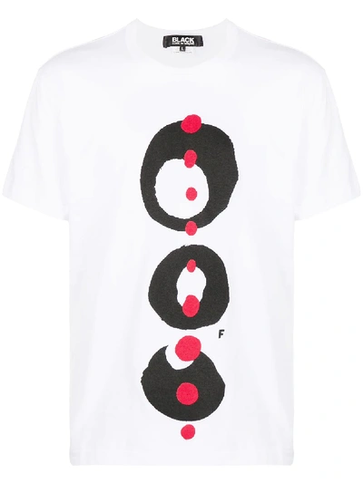 Black Comme Des Garçons Graphic Print Crewneck T-shirt In White