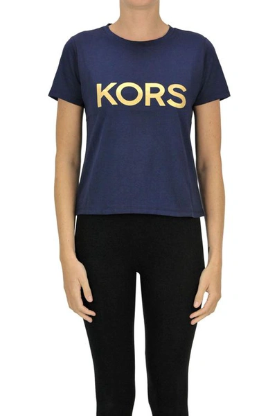 Michael Michael Kors Designer Logo T-shirt In Blue