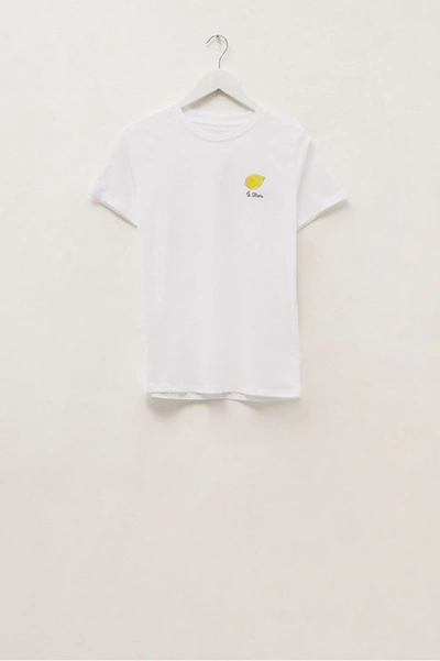 French Connection Lemon Short Sleeve T-shirt In White