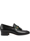 GUCCI WEB DETAILED GG MOTIF LOAFERS