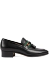 Gucci Loafer With Web And Interlocking G In Black