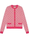 GUCCI GG JACQUARD CREW NECK CARDIGAN