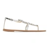 SOPHIA WEBSTER SOPHIA WEBSTER SILVER PATENT BUTTERFLY FLAT SANDALS