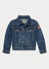 Polo Ralph Lauren Flag Denim Trucker Jacket In Gordon Wash