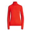 Ralph Lauren Ribbed Silk-blend Turtleneck In Sporting Orange