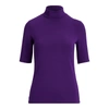 Ralph Lauren Jersey Turtleneck Top In Royal Purple