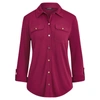 Lauren Ralph Lauren Roll-tab Sleeve Shirt In Dark Raspberry