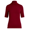 Ralph Lauren Jersey Turtleneck Top In Dark Raspberry