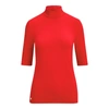 Ralph Lauren Jersey Turtleneck Top In Lipstick Red
