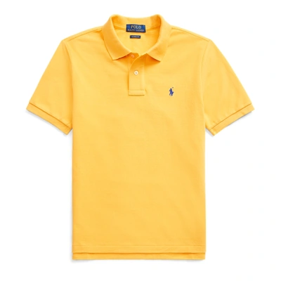 Polo Ralph Lauren Kids' Cotton Mesh Polo Shirt In Gold Bugle