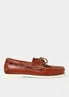 Polo Ralph Lauren Merton Leather Boat Shoe In Deep Saddle Tan