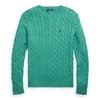 Ralph Lauren Cable-knit Cotton Sweater In Potomac Green Heather