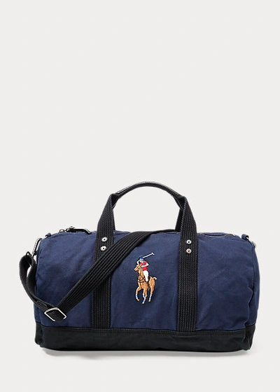 Ralph Lauren Canvas Big Pony Duffel Bag In Navy/black
