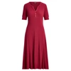 Lauren Ralph Lauren Cotton Fit-and-flare Dress In Dark Raspberry