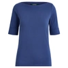 Lauren Ralph Lauren Cotton Boatneck Top In Pottery Blue