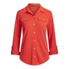Lauren Ralph Lauren Roll-tab Sleeve Shirt In Sporting Orange
