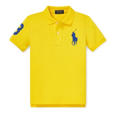 Polo Ralph Lauren Kids' Cotton Mesh Polo Shirt In Lemon Rind