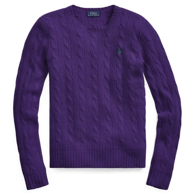 Ralph Lauren Cable Wool Crewneck Sweater In Noble Purple