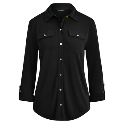 Ralph Lauren Roll-tab Sleeve Shirt In Polo Black