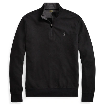 Polo Ralph Lauren Luxury Jersey Quarter-zip Pullover In Polo Black