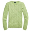 Ralph Lauren Cable-knit Cashmere Sweater In Riviera Green