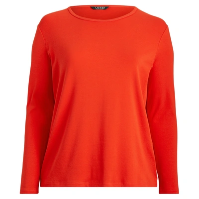 Polo Ralph Lauren Stretch Long-sleeve Tee In Sporting Orange