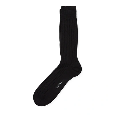 Ralph Lauren Cashmere-blend Dress Socks In New Black