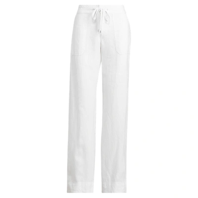 Lauren Ralph Lauren Linen Wide-leg Pant In White