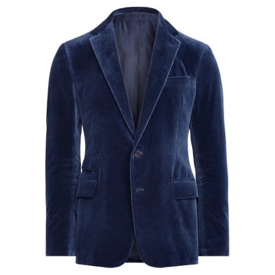 Ralph Lauren Formal Velvet Jacket In Blue Slate