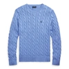 Ralph Lauren Cable-knit Cotton Sweater In Soft Royal Heather