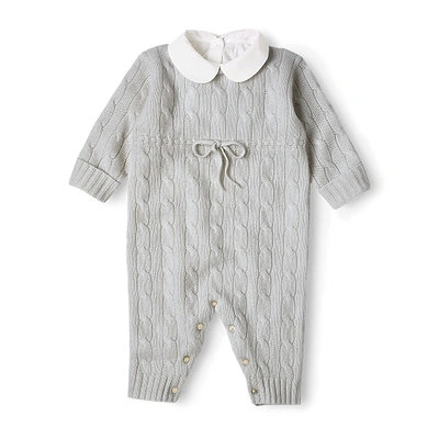 Polo Ralph Lauren Woven-collar Cashmere Coverall In Grey