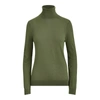 Ralph Lauren Ribbed Silk-blend Turtleneck In Bristol Olive